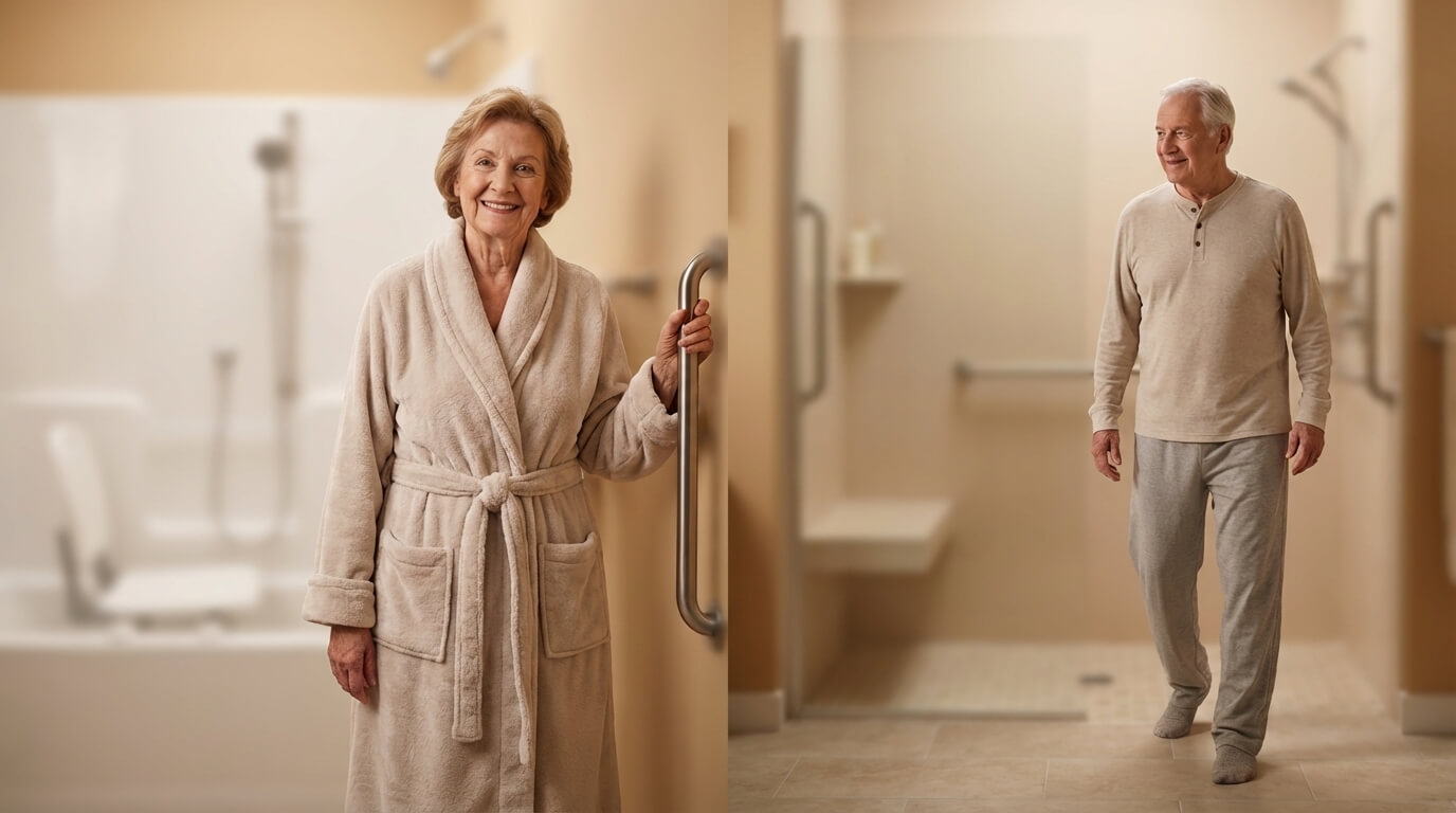 Comparaison siège bain et douche adaptée