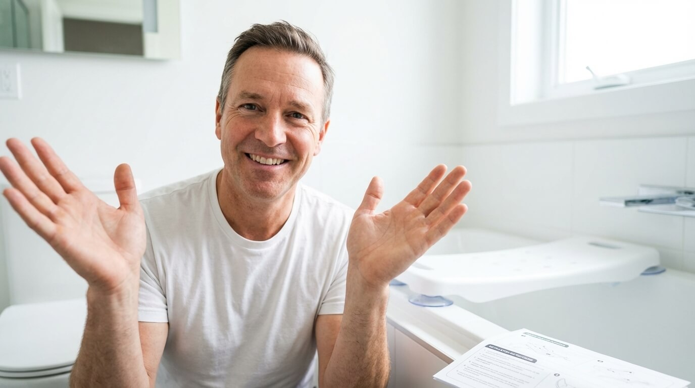 Installation facile siège de bain sans outils