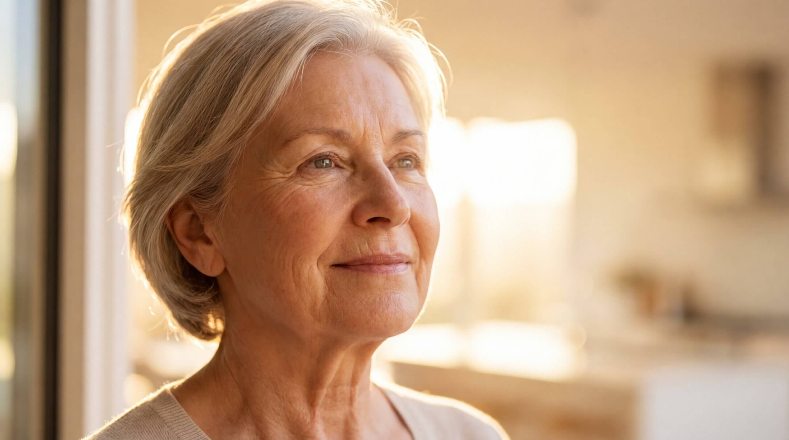 Senior femme domicile autonomie sérénité bien vieillir chez soi