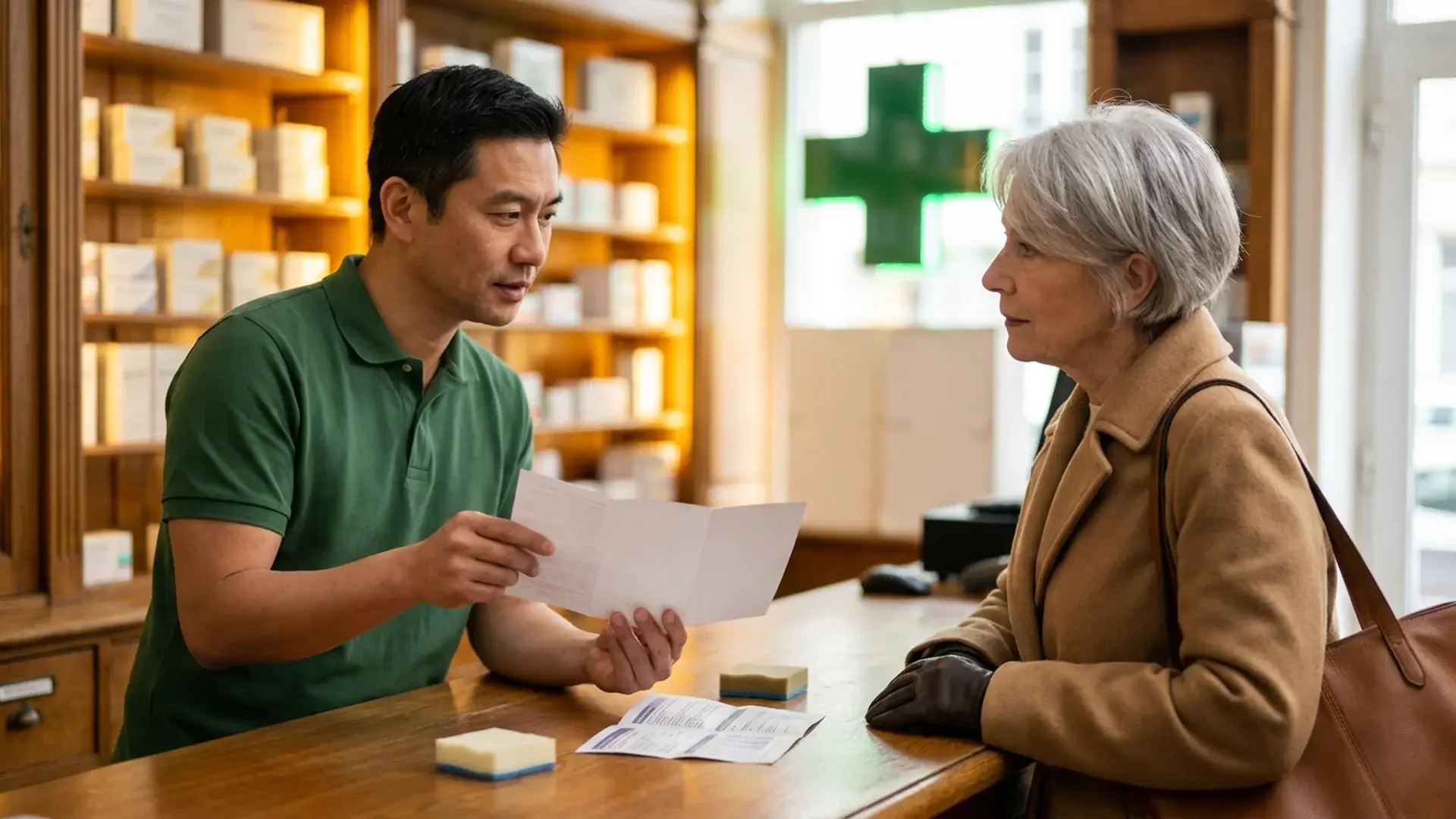 Pharmacien officine cliente senior conseil location achat