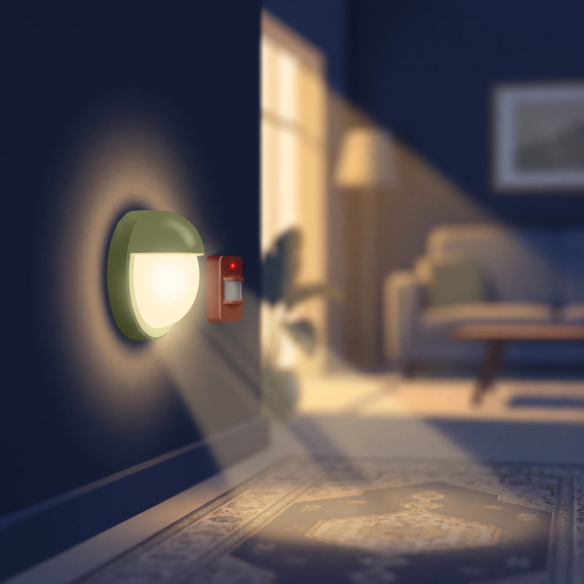 Eclairage automatique a detection de mouvement