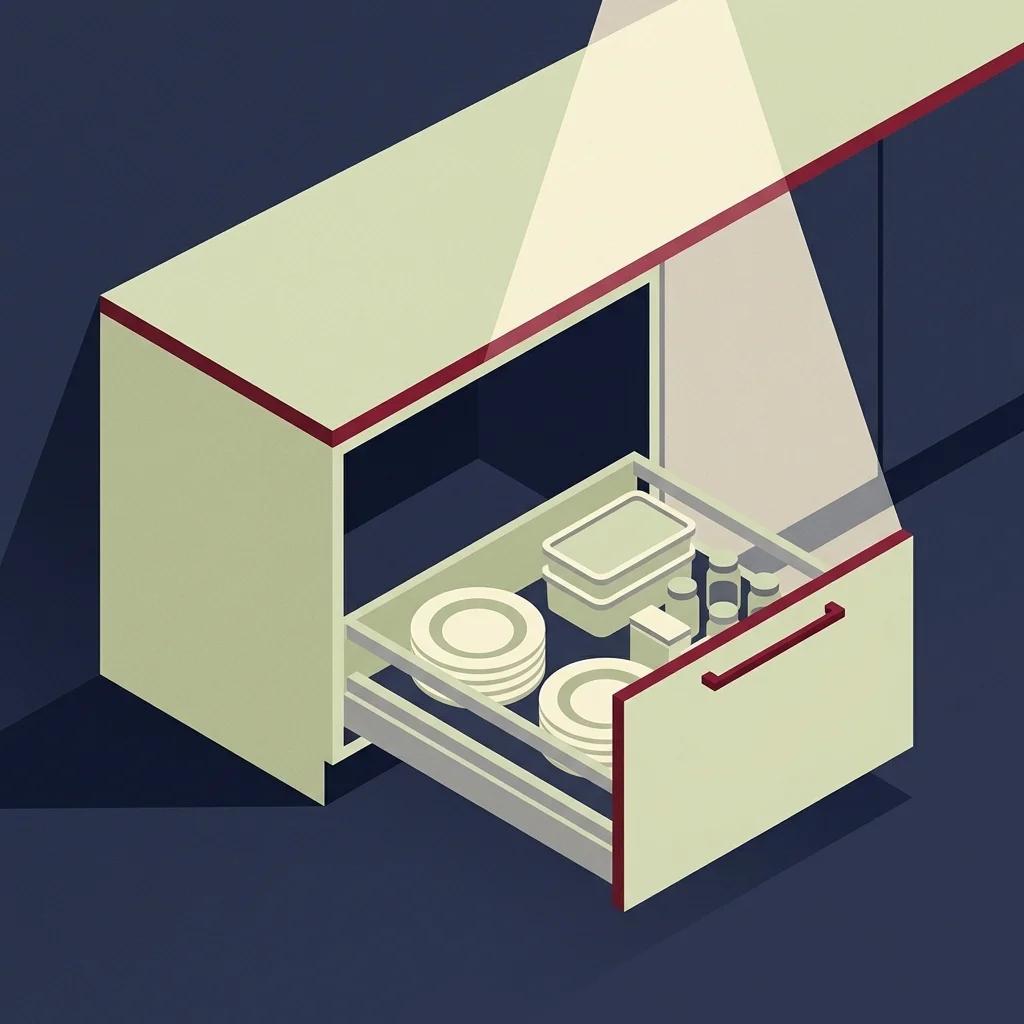 Rangements coulissants à extraction totale pour cuisine accessible PMR et seniors