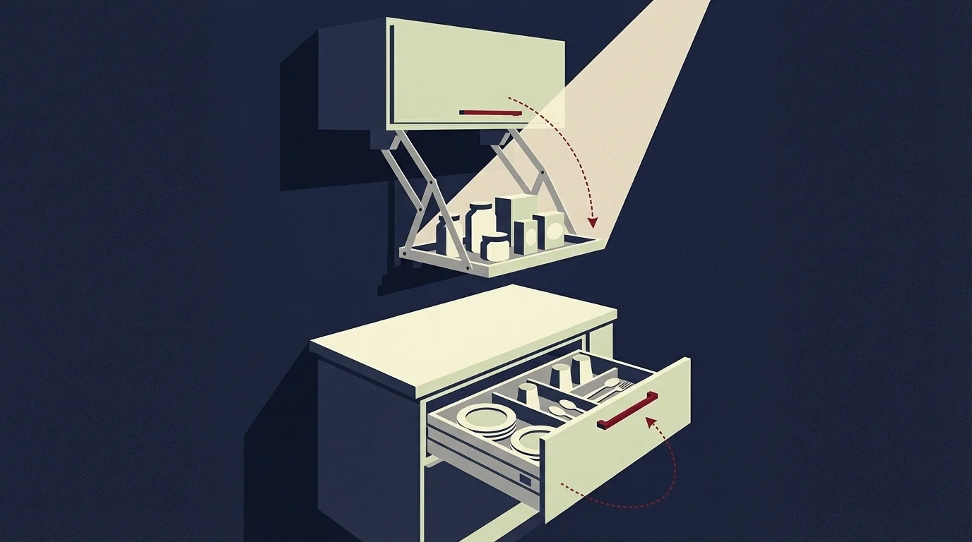 Cuisine ergonomique avec rangements à portée de main pour PMR et seniors