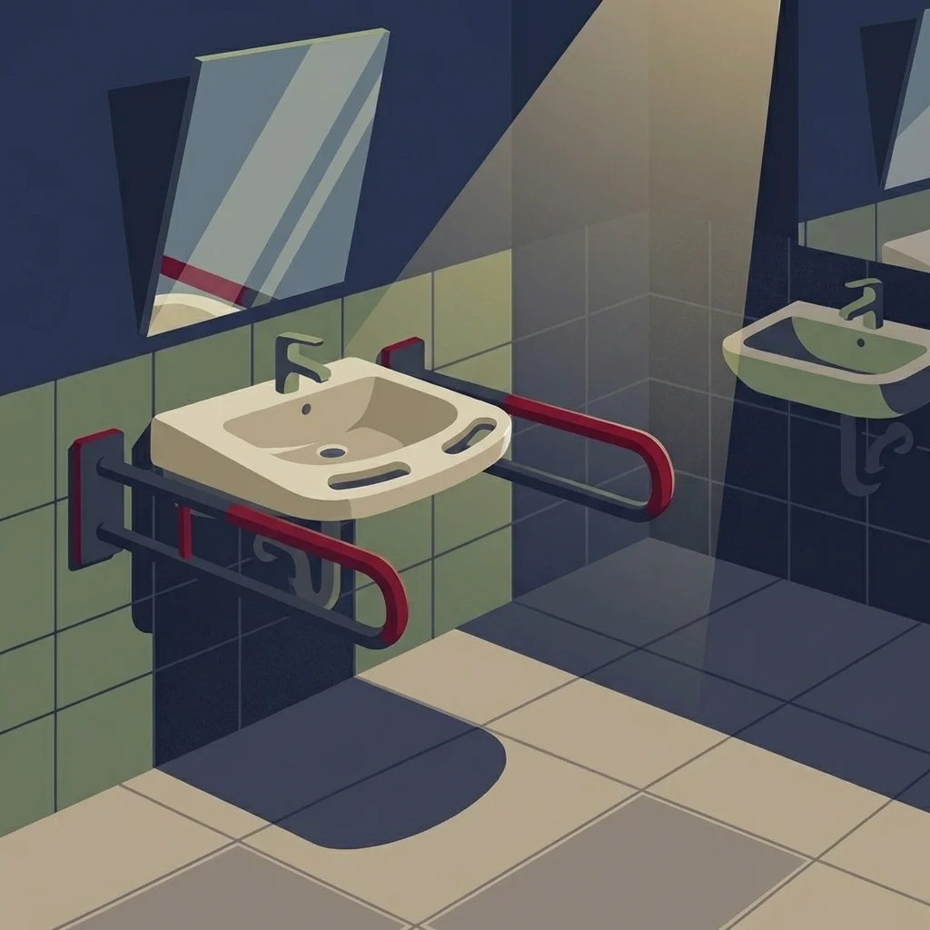 Lavabo PMR adapté pour personne à mobilité réduite