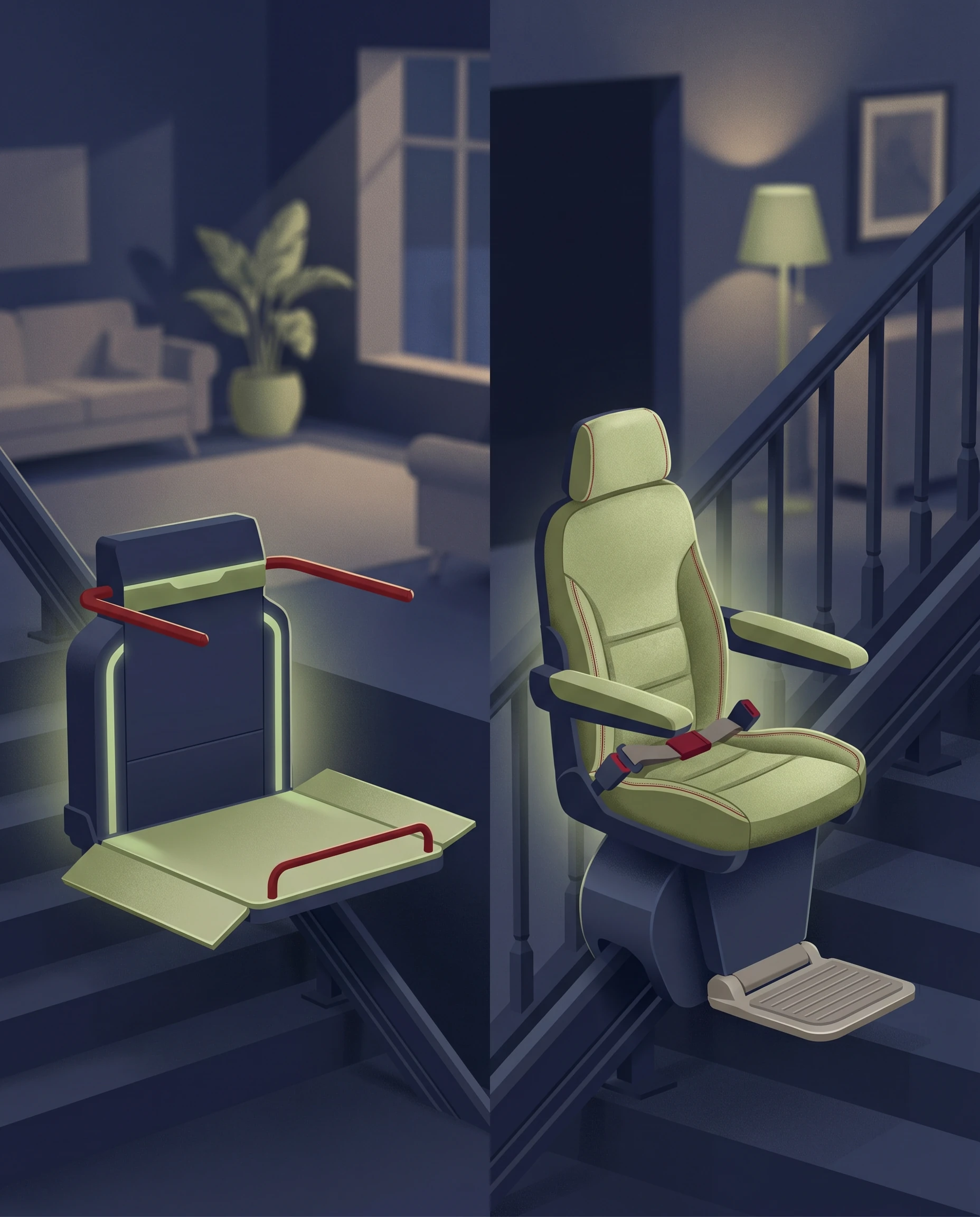 Comparaison entre une plateforme monte-escalier pour fauteuil roulant et un monte-escalier à siège