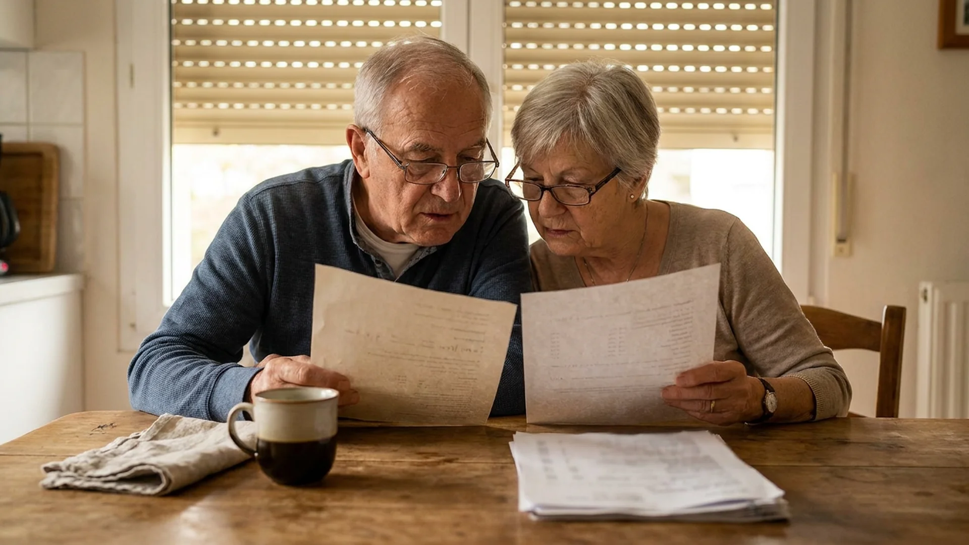 Couple senior compare des devis de motorisation